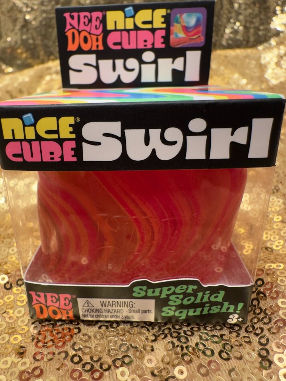 NeeDoh Nice Cube Swirl – Marbled Sensory Squishy Fidget Cube